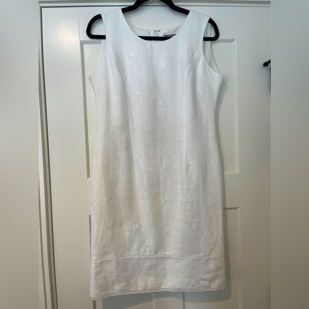 Norton McNaughton Petites White Linen Dress